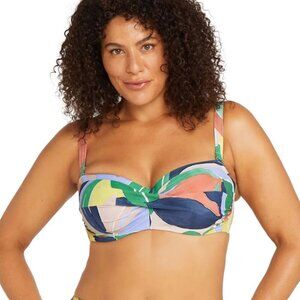 NWT ArteSands L'Avana Multi Botticelli Bandeau Colorful Twist Front Bikini Top